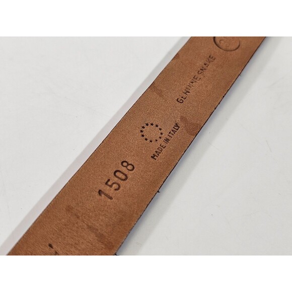 LM Women's 30 Claudio Orciani Genuine Snake Leather Italy Belt Brown 7/8"W x38"L - Picture 6 of 7